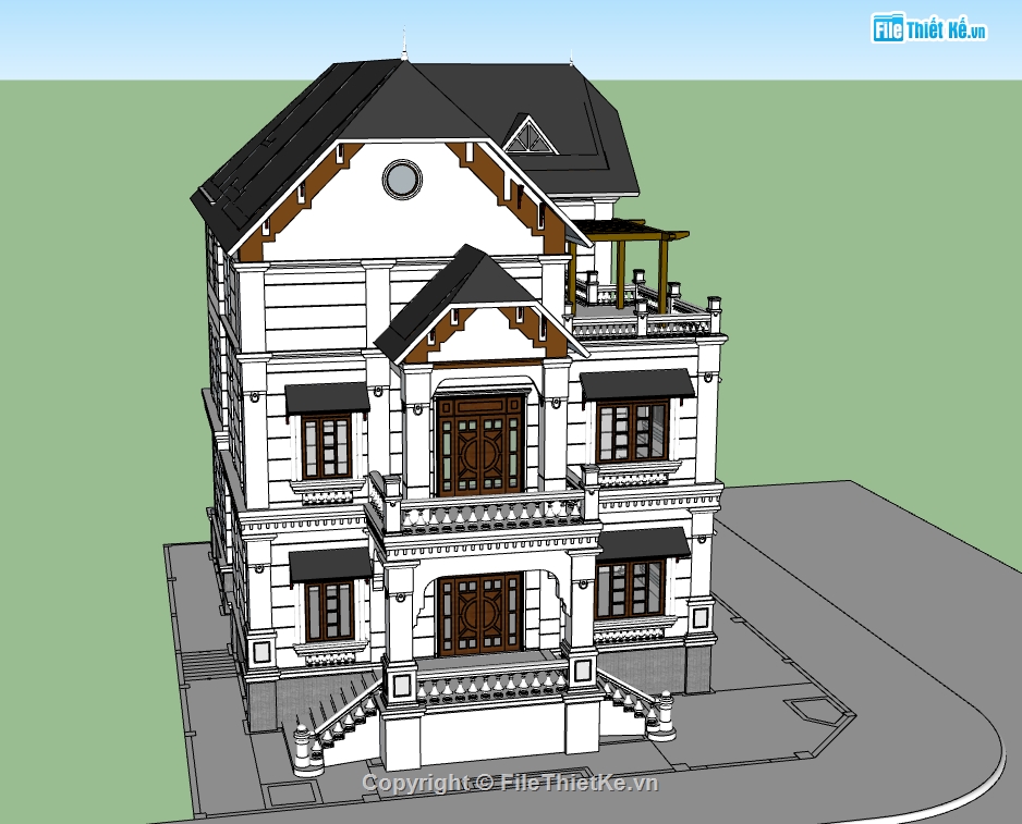 biệt thự 3 tầng,sketchup biệt thự,Model sketchup biệt thự,sketchup biệt thự 3 tầng,biệt thự  3 tầng,biệt thự 3 tầng sketchup