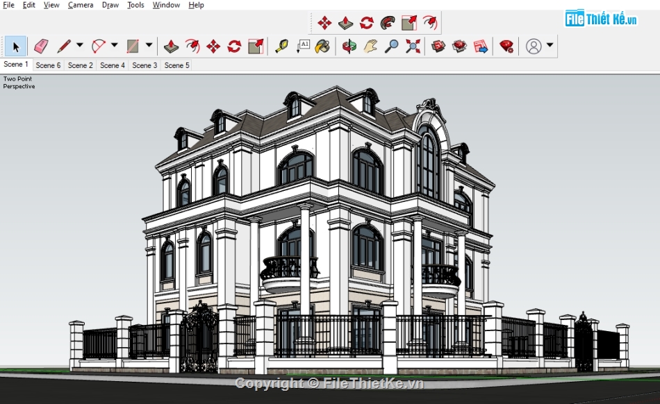 Sketchup biệt thự 3 tầng,file sketchup biệt thự 3 tầng,File su biệt thự 3 tầng,model biệt thự 3 tầng,Model su biệt thự 3 tầng