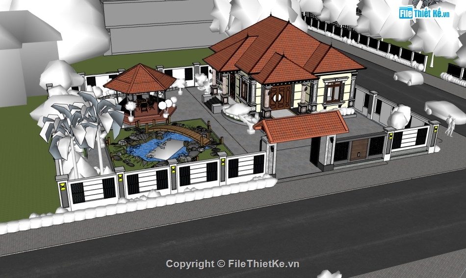 biệt thự sketchup,biệt thự nhà vườn,biệt thự vườn,sketchup biệt thự,sketchup nhà vườn,su biệt thự