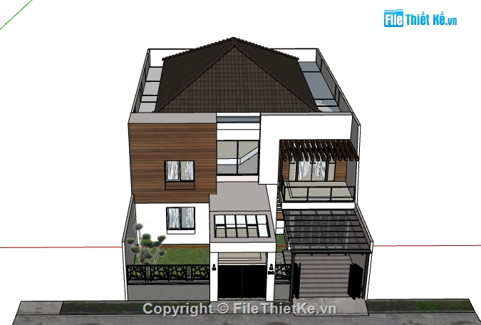 model su biệt thự,su biệt thự phố,file su biệt thự 2 tầng,biệt thự 2 tầng 15x24m,biệt thự phố 15x24m