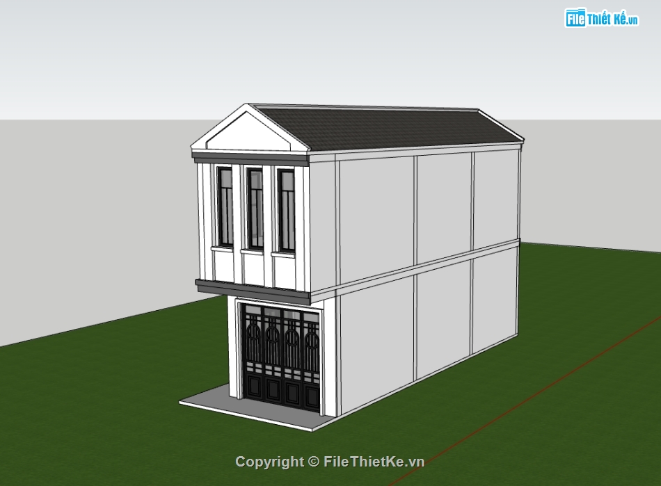 nhà phố sketchup,nhà phố 2 tầng,model su nhà phố 2 tầng,nhà phố 2 tầng sketchup