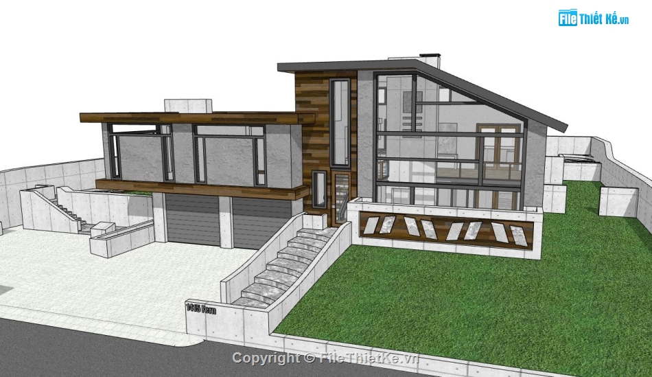 biệt thự 2 tầng,mẫu biệt thự 2 tầng,mẫu biệt thự sketchup