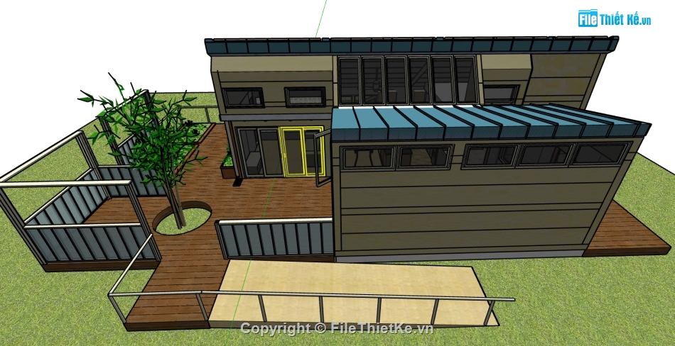 nhà cấp 4 sketchup,file 3dsu nhà cấp 4,dựng mẫu 3d su nhà cấp 4