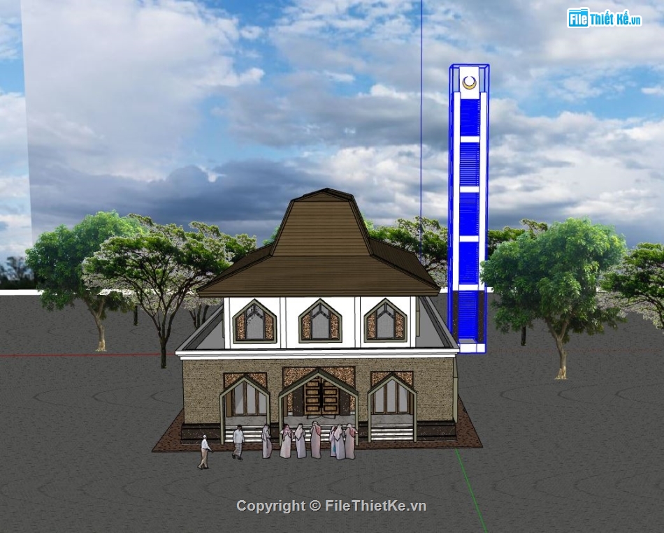 nhà thờ,mẫu nhà thờ,Model sketchup nhà thờ,model su nhà thờ