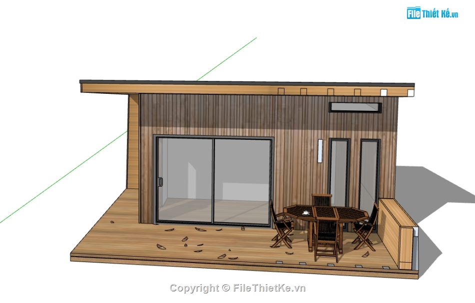 nhà bungalow,file su nhà bungalow,model su nhà bungalow,file sketchup nhà bungalow,sketchup nhà bungalow