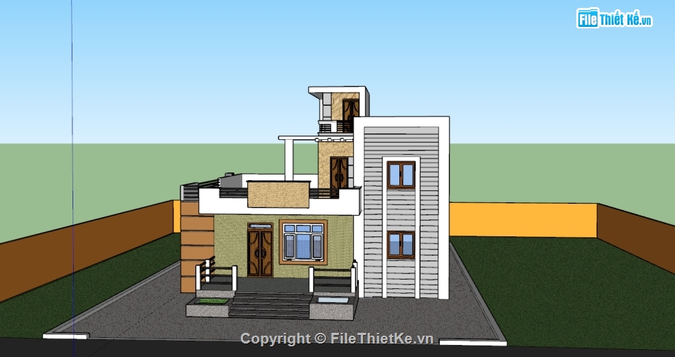 nhà 1 tầng,nhà 1 tầng hiện đại,model nhà 1 tầng