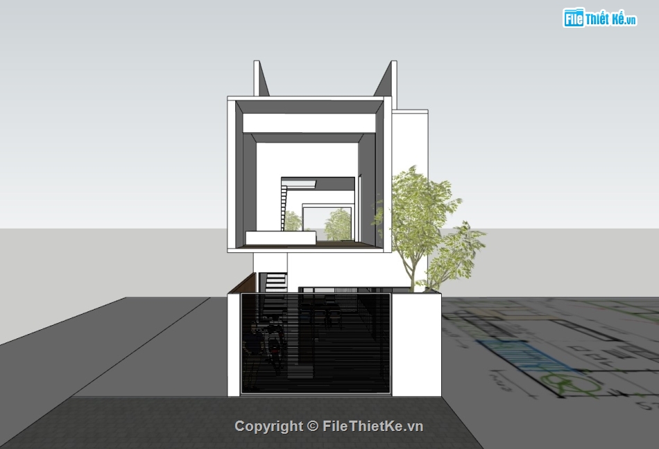 su nhà phố,sketchup nhà phố,su nhà phố 2 tầng,sketchup nhà phố 2 tầng