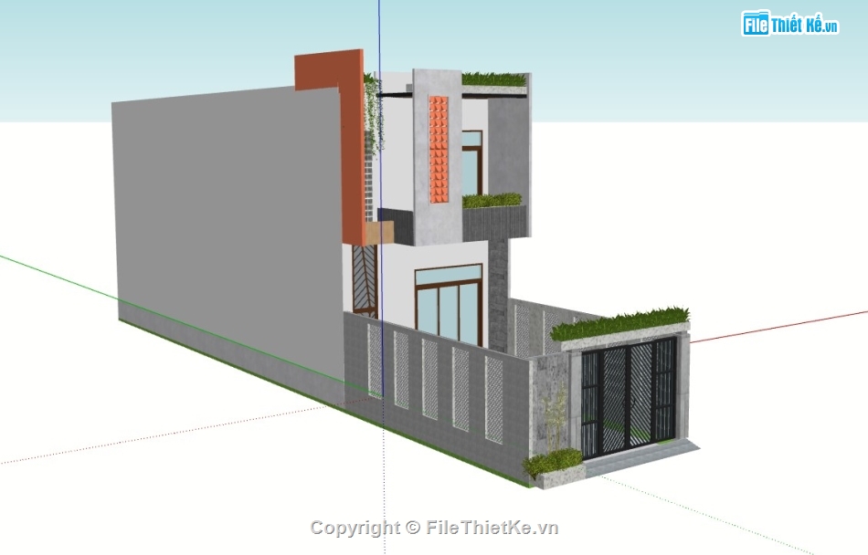 nhà phố 2 tầng,su nhà phố,sketchup nhà phố,su nhà phố 2 tầng,sketchup nhà phố 2 tầng