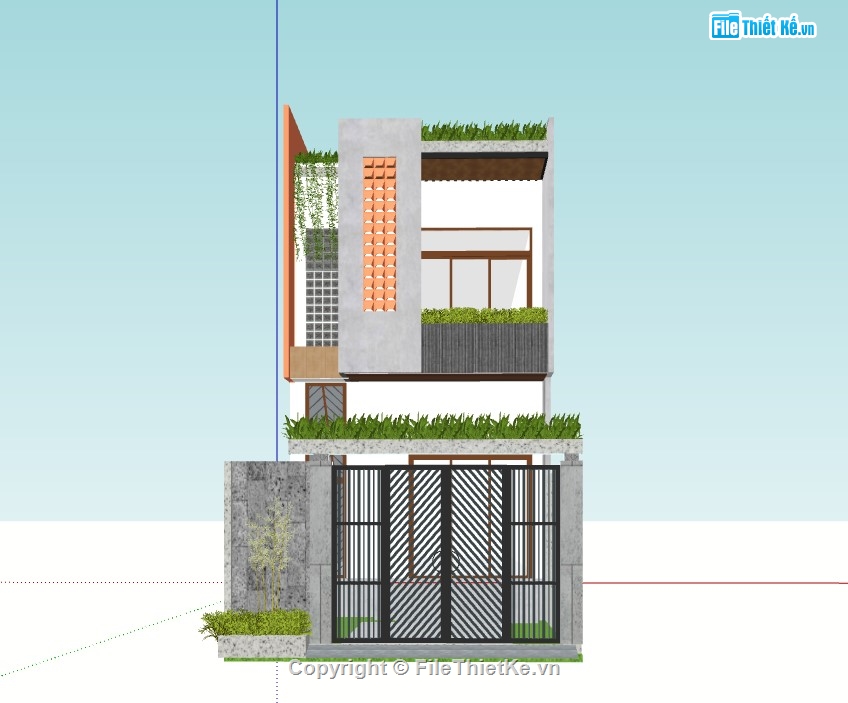 nhà phố 2 tầng,su nhà phố,sketchup nhà phố,su nhà phố 2 tầng,sketchup nhà phố 2 tầng