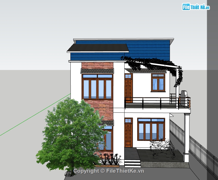 Nhà phố 2 tầng,su nhà phố 2 tầng,sketchup nhà phố 2 tầng,sketchup nhà phố,su nhà phố