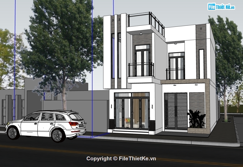 File su nhà phố 2 tầng,model sketchup,sketchup nhà phố 2 tầng,file sketchup nhà phố 2 tầng,model sketchup nhà phố 2 tầng