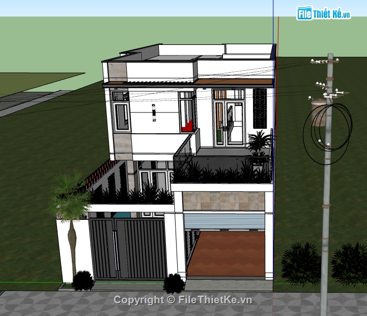 file su nhà phố 2 tầng,model su nhà phố 2 tầng,file sketchup nhà phố 2 tầng,model sketchup nhà phố 2 tầng