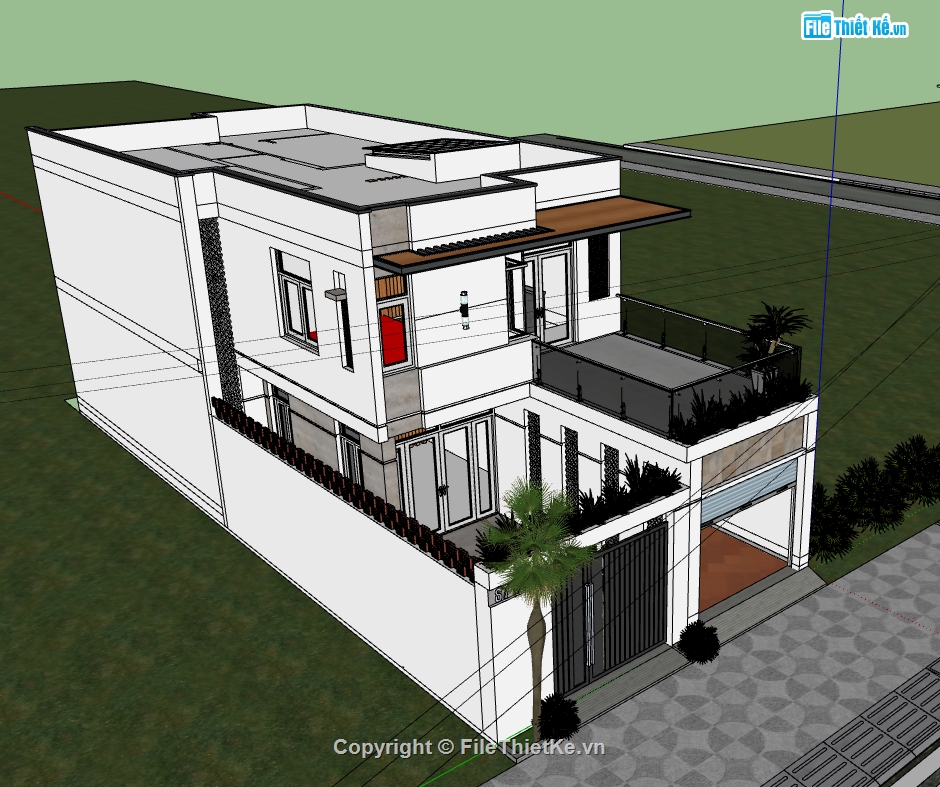 file su nhà phố 2 tầng,model su nhà phố 2 tầng,file sketchup nhà phố 2 tầng,model sketchup nhà phố 2 tầng