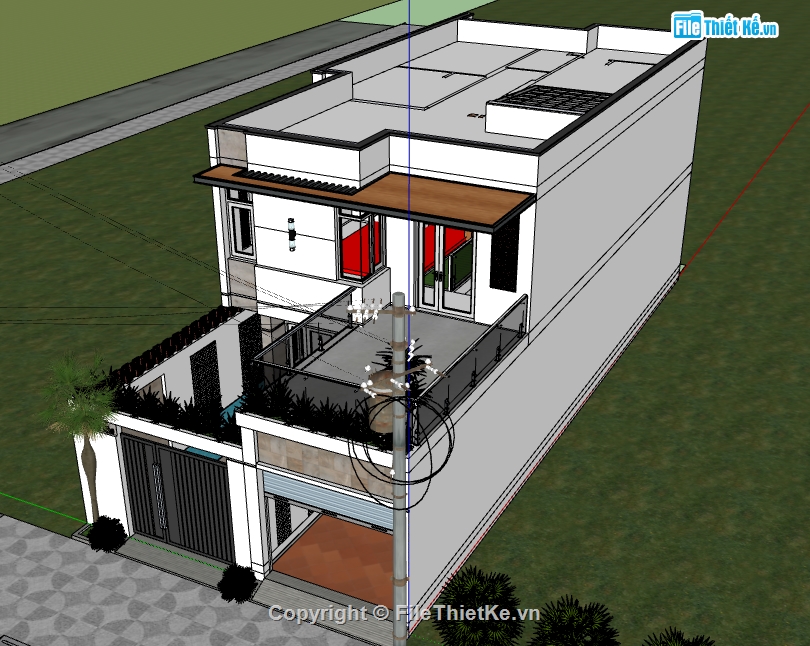 file su nhà phố 2 tầng,model su nhà phố 2 tầng,file sketchup nhà phố 2 tầng,model sketchup nhà phố 2 tầng