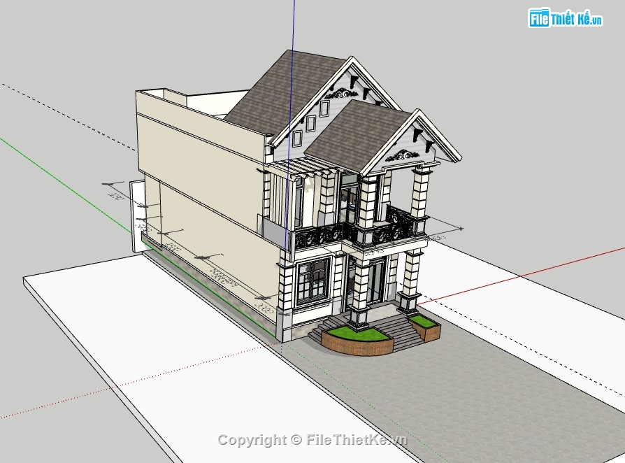 nhà phố 2 tầng,sketchup nhà phố,sketchup nhà phố 2 tầng,nhà phố 2 tầng mái nhật