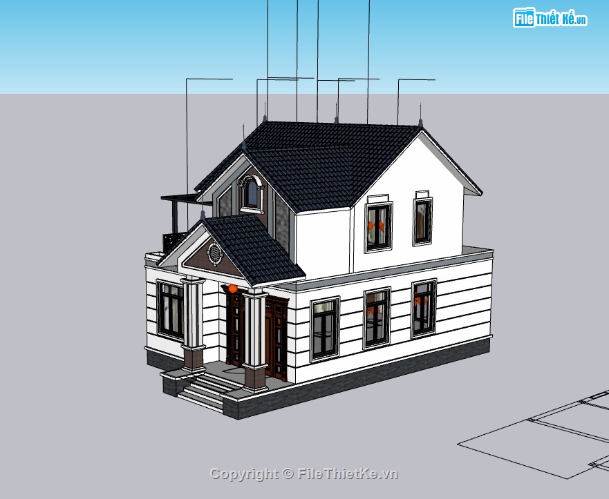 nhà phố 2 tầng,su nhà phố,sketchup nhà phố,su nhà phố 2 tầng,sketchup nhà phố 2 tầng