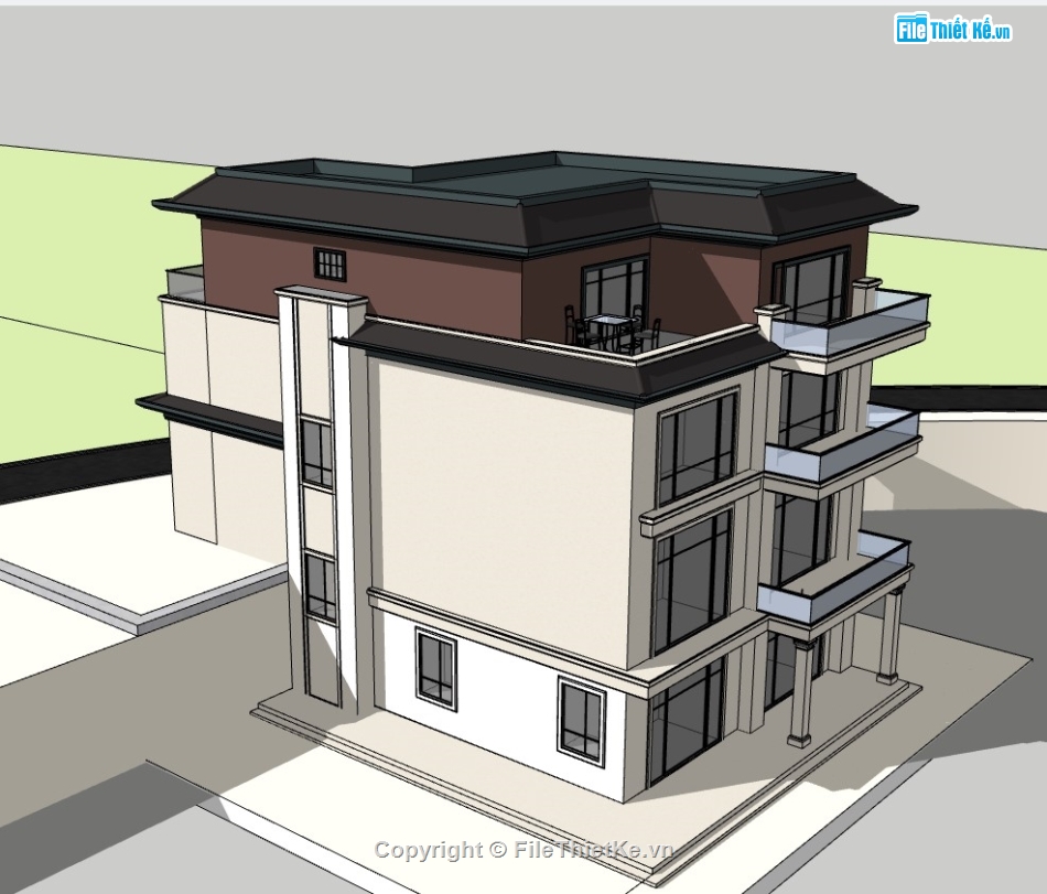 su nhà phố,sketchup nhà phố,su nhà phố 3 tầng,sketchup nhà phố 3 tầng