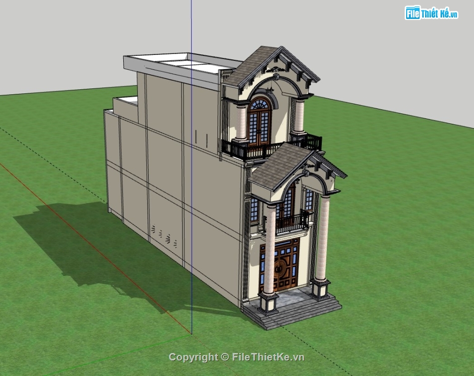 nhà phố 3 tầng,su nhà phố 3 tầng,sketchup nhà phố,sketchup nhà phố 3 tầng