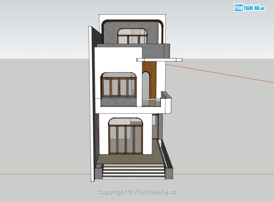 su nhà phố,sketchup nhà phố,su nhà phố 3 tầng,nhà phố 3 tầng