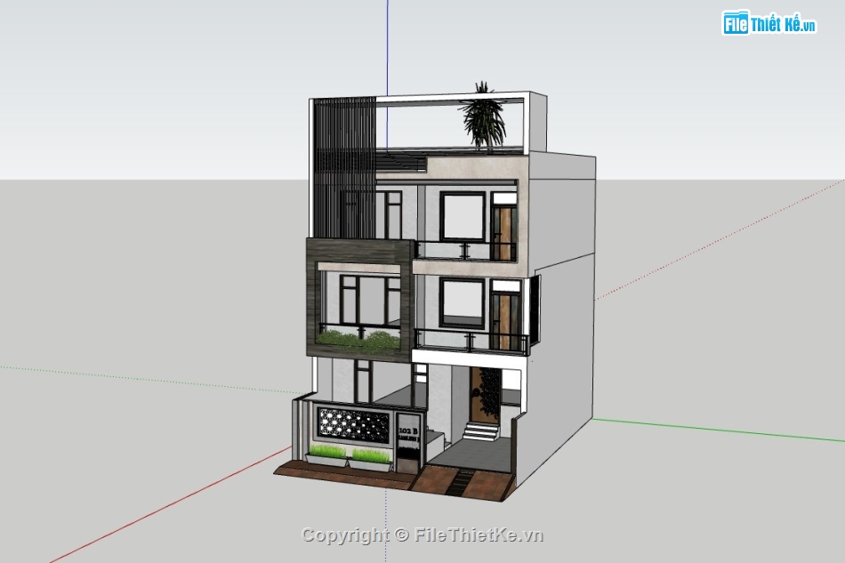 nhà phố 3 tầng,su nhà phố 3 tầng,sketchup nhà phố 3 tầng,su nhà phố,sketchup nhà phố