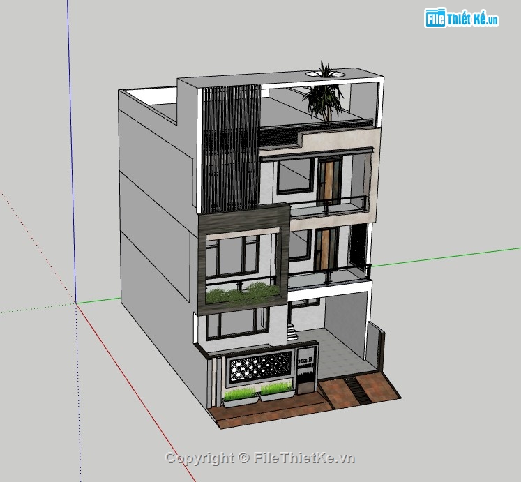 nhà phố 3 tầng,su nhà phố 3 tầng,sketchup nhà phố 3 tầng,su nhà phố,sketchup nhà phố