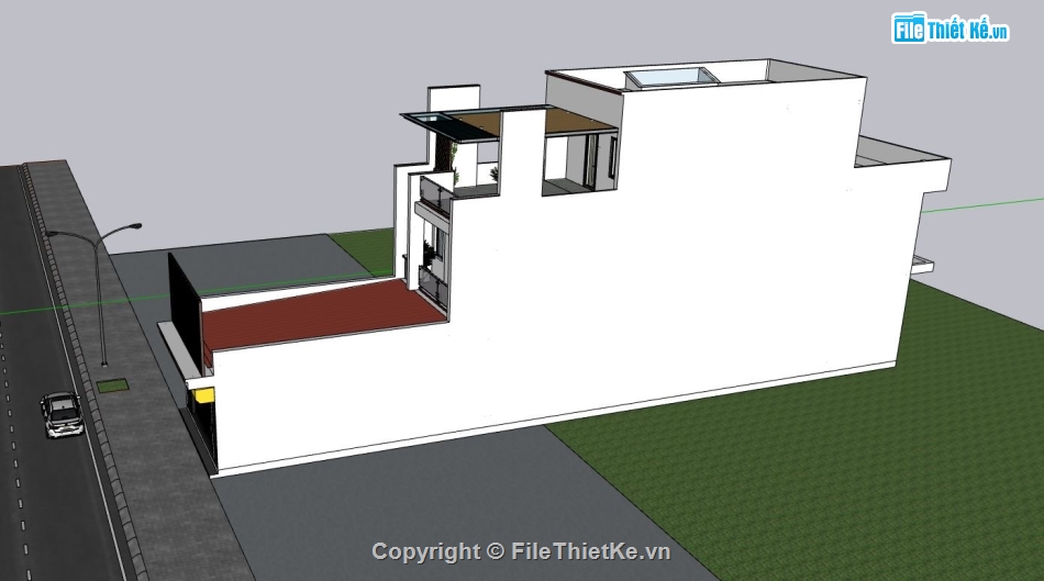 nhà phố 3 tầng,sketchup nhà phố 3 tầng,phối cảnh nhà phố 3 tầng,thiết kế nhà phố 3 tầng