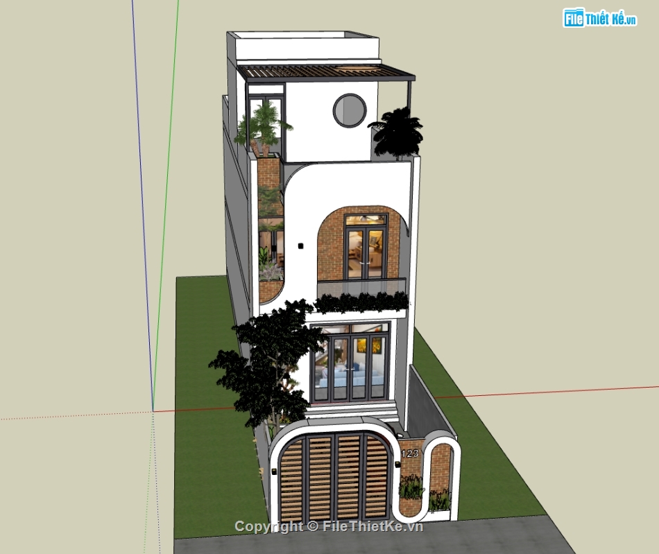 nhà phố sketchup,model nhà phố,sketchup nhà phố