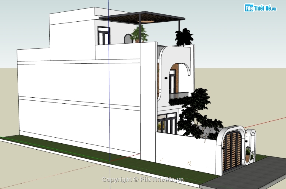 nhà phố sketchup,model nhà phố,sketchup nhà phố