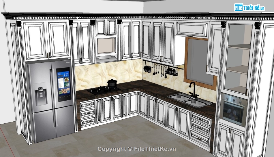 sketchup nội thất,sketchup nội thất bếp,Model nội thất bếp,nội thất bếp