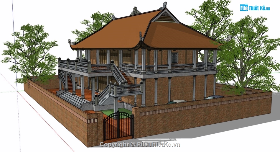 Nhà thờ họ,sketchup nhà thờ họ,model su nhà thờ họ