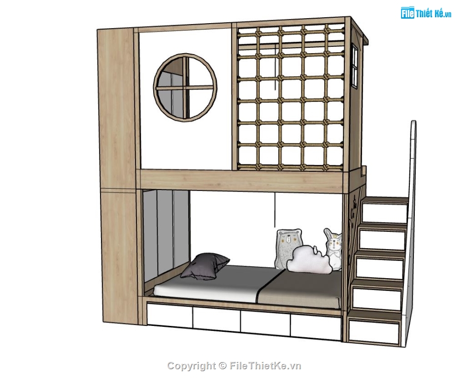 Model phòng ngủ,Model phòng ngủ bé,phòng ngủ sketchup,sketchup phòng ngủ đẹp