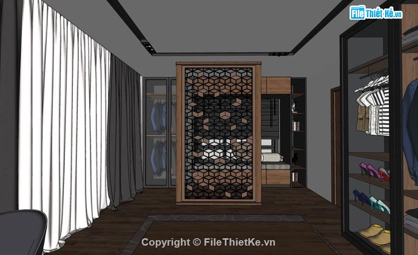 phòng ngủ sketchup,sketchup phòng ngủ đẹp,Model phòng ngủ,file su phòng ngủ,phòng ngủ file su