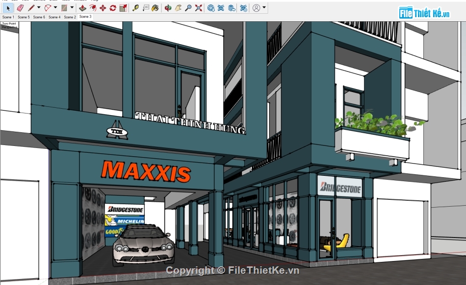 File sketchup cửa hàng bán ô tô,sketchup cửa hàng bán ô tô,Model showroom,model su showroom,showroom