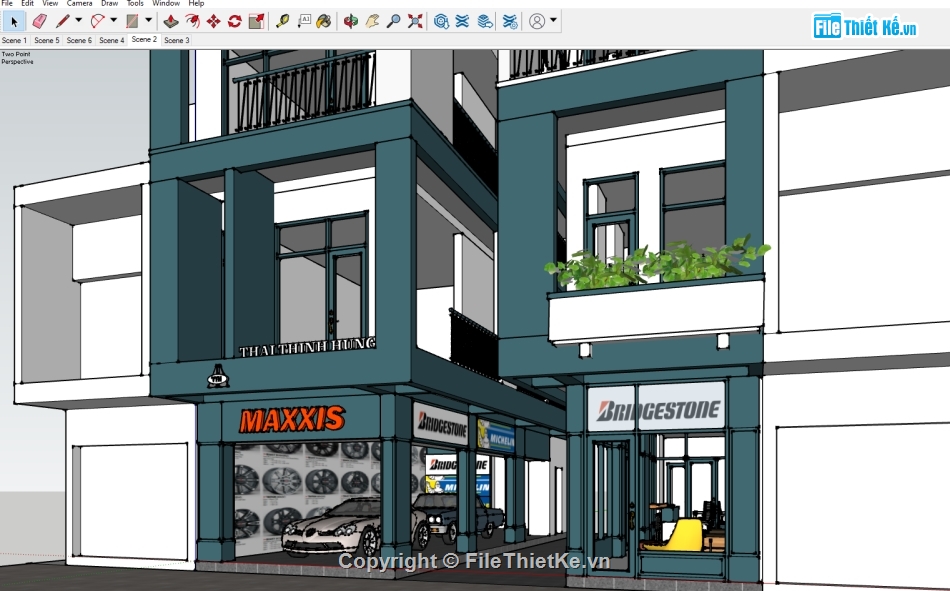 File sketchup cửa hàng bán ô tô,sketchup cửa hàng bán ô tô,Model showroom,model su showroom,showroom