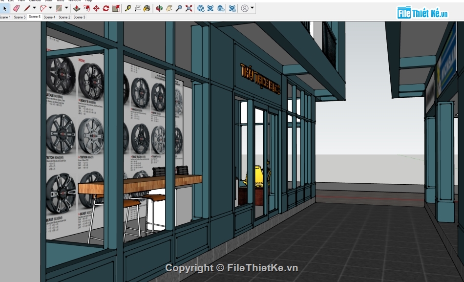 File sketchup cửa hàng bán ô tô,sketchup cửa hàng bán ô tô,Model showroom,model su showroom,showroom