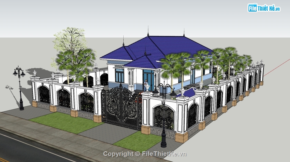 biệt thự 1 tầng model su,sketchup biệt thự 1 tầng,biệt thự 1 tầng sketchup,file su biệt thự 1 tầng,biệt thự 1 tầng file su