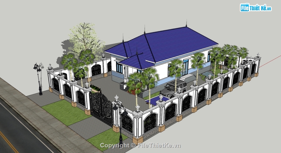 biệt thự 1 tầng model su,sketchup biệt thự 1 tầng,biệt thự 1 tầng sketchup,file su biệt thự 1 tầng,biệt thự 1 tầng file su