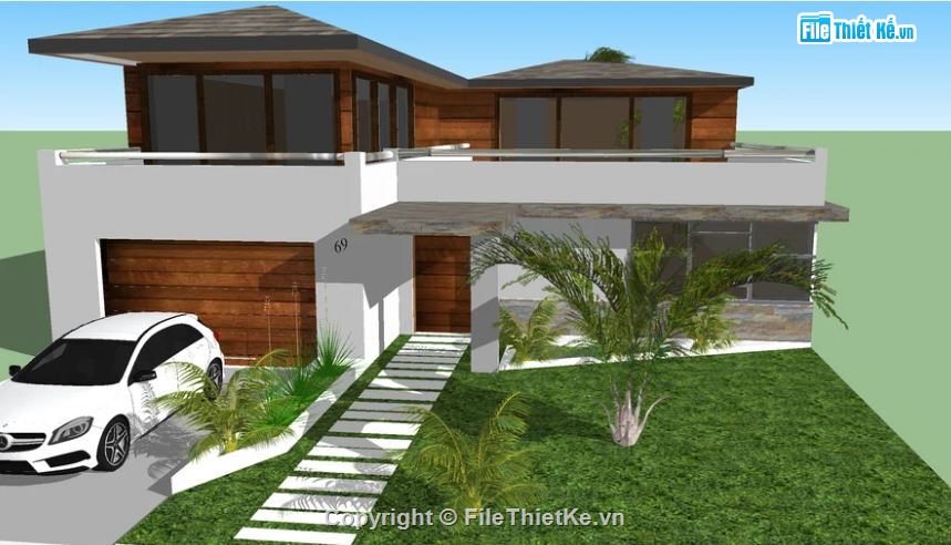 Biệt thự 2 tầng file su,biệt thự 2 tầng file sketchup,model su biệt thự 2 tầng,biệt thự 2 tầng sketchup,file su biệt thự 2 tầng