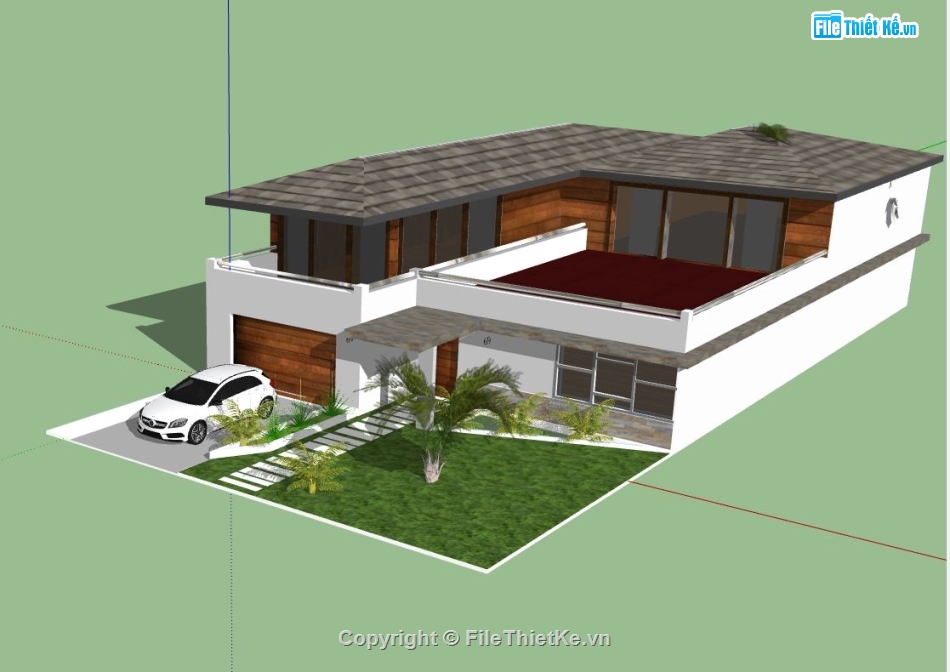 Biệt thự 2 tầng file su,biệt thự 2 tầng file sketchup,model su biệt thự 2 tầng,biệt thự 2 tầng sketchup,file su biệt thự 2 tầng