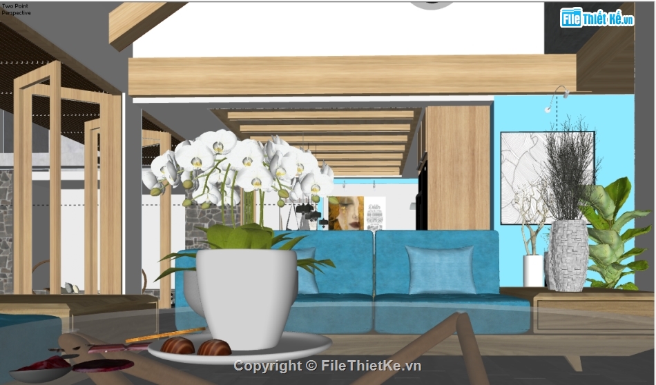 nội thất biệt thự,Sketchup nội thất nghỉ dưỡng,biệt thự 1 tầng nghỉ dưỡng su,biệt thự trệt su