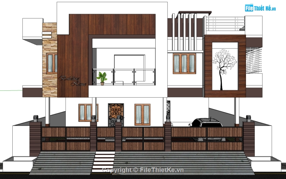 su biệt thự,sketchup biệt thự 2 tầng,su biệt thự 2 tầng