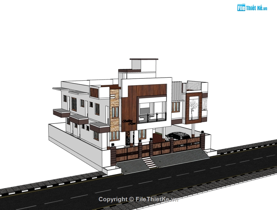 su biệt thự,sketchup biệt thự 2 tầng,su biệt thự 2 tầng