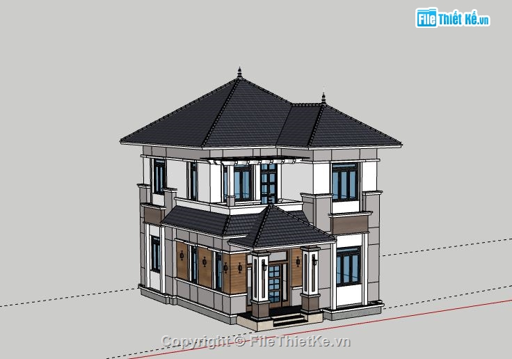 Biệt thự 2 tầng,Model su biệt thự 2 tầng,file su biệt thự 2 tầng