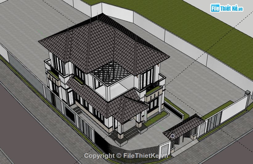 Biệt thự 2 tầng,Model su biệt thự 2 tầng,sketchup biệt thự 2 tầng