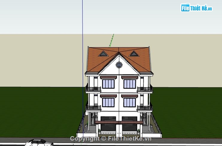 biệt thự 3 tầng,model su biệt thự 3 tầng,biệt thự 3 tầng file su