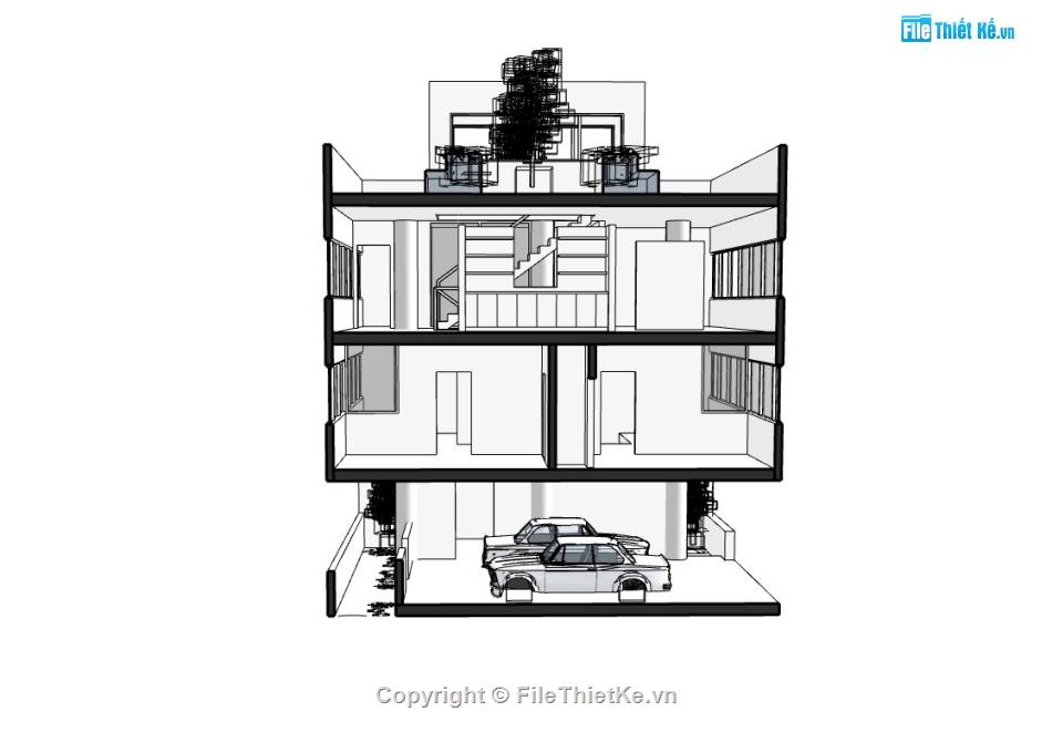 su biệt thự,sketchup biệt thự,su biệt thự 3 tầng,sketchup biệt thự 3 tầng,biệt thự 3 tầng