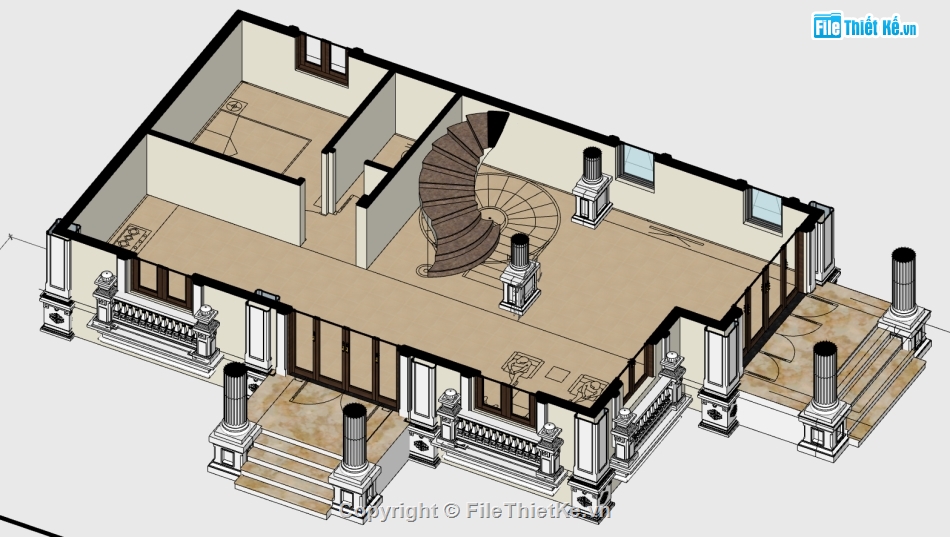 biệt thự 3 tầng,biệt thự đẹp 3 tầng,biệt thự tân cổ điển đẹp,su biệt thự,sketchup biệt thự,su biệt thự tân cổ điển