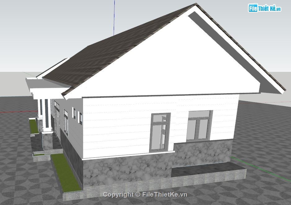 file sketchup biệt thự 1 tầng,Sketchup biệt thự 1 tầng,file sketchup biệt thự mái thái,mái thái 1 tầng file sketchup,sketchup biệt thự 1 tầng 11.8x18m,su biệt thự mái thái 1 tầng