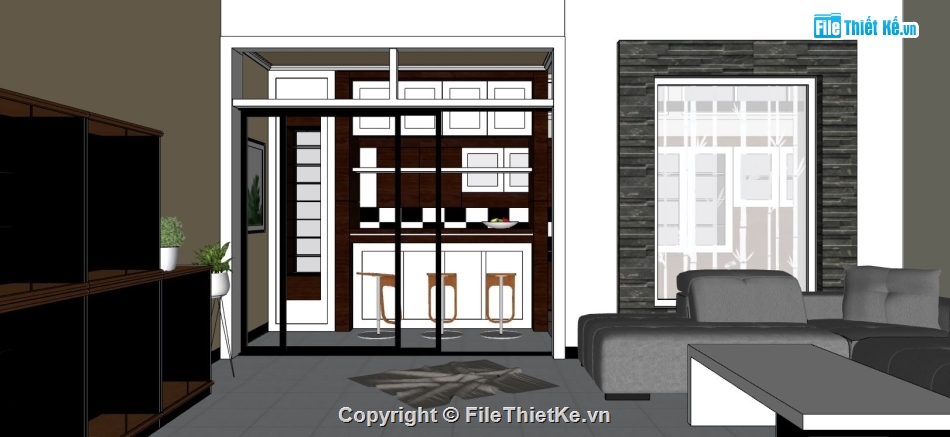 file su phòng khách,file sketchup phòng khách đẹp,thiết kế phòng khách su,model su phòng khách đẹp