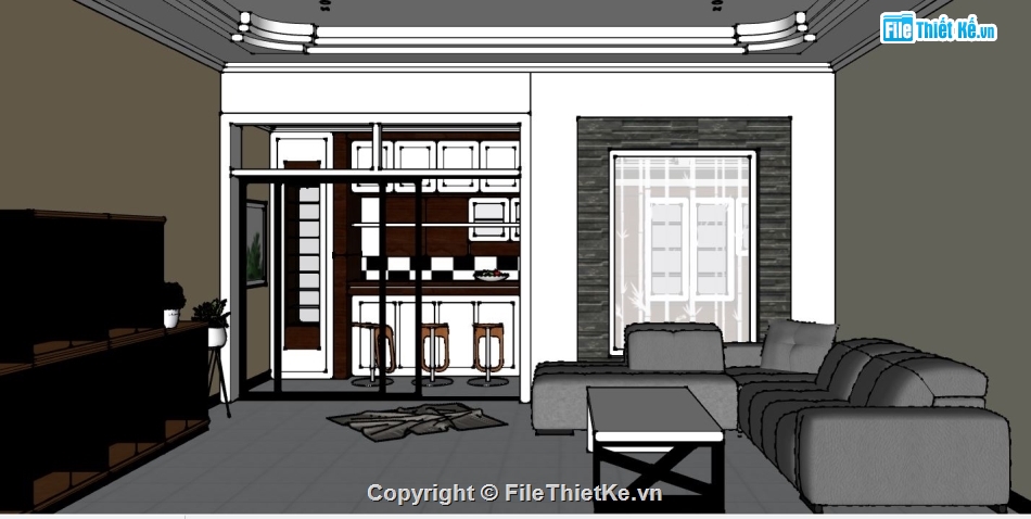 file su phòng khách,file sketchup phòng khách đẹp,thiết kế phòng khách su,model su phòng khách đẹp